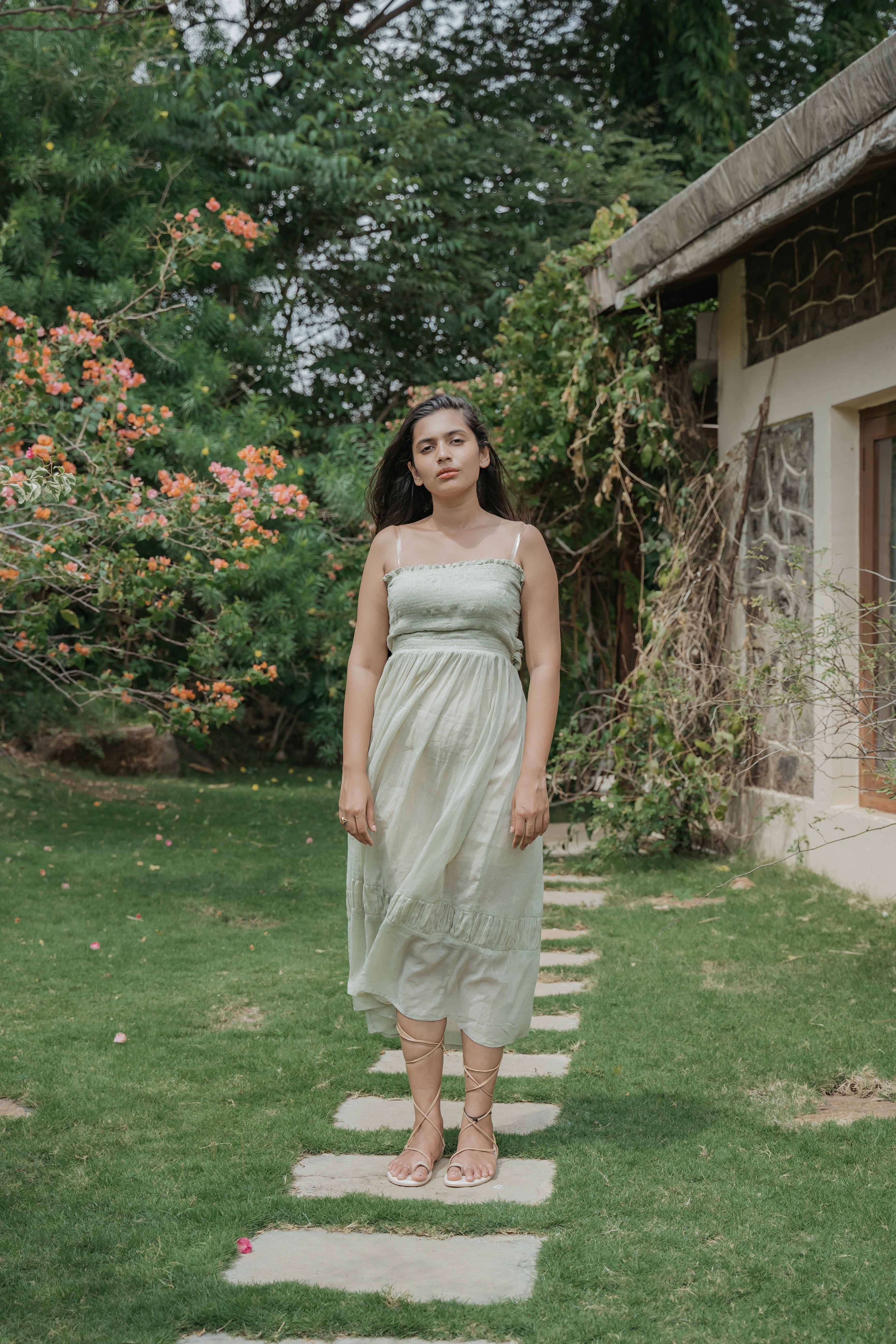 Tube Back Tie-Up Dress